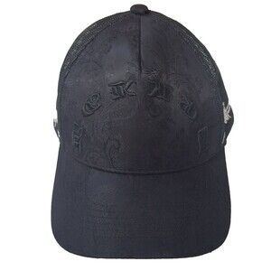 BGK Apparel Trucker Hat Black Paisley Barbed Wire Y2K Grunge Cyber Punk OSFA